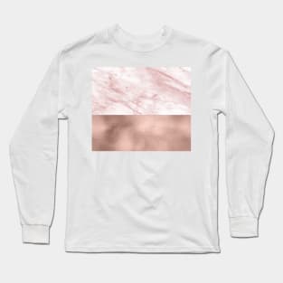 Luxe rose gold marble duo Long Sleeve T-Shirt